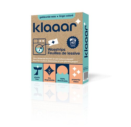 Klaaar Wasstrips gekleurde was (40 wasbeurten) 150g