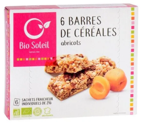 [30811] Bio Soleil Bio graanrepen met abrikoos (25% fruit) (6 stuks - individueel verpakt) 125 g